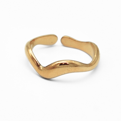 Waves – Bague – Acier inoxydable – Ajustable
