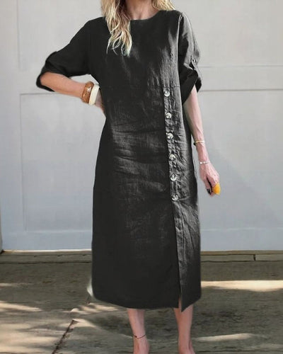 SAROMA – ROBE MIDI EN COTON ET LIN