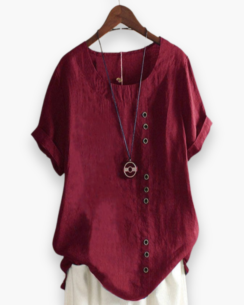 Top boutonné décontracté pour femme | Chic estival