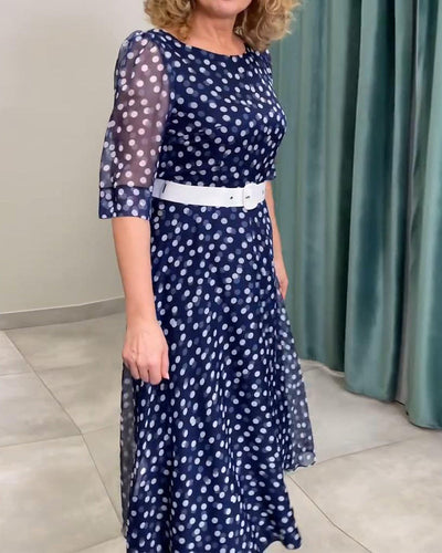 Robe Manches Demi-Pois Chiffon