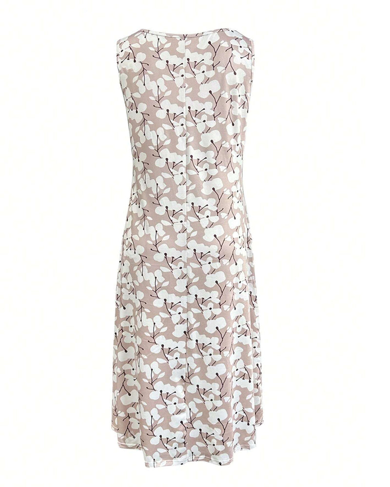 Robe Sans Manches Imprimé Florale