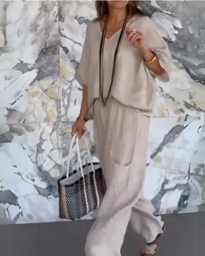 SAIRELA – ENSEMBLE DÉCONTRACTÉ EN COTON ET LIN