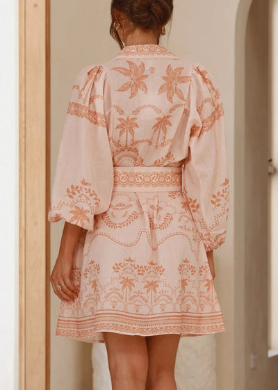 Sophie Paris® I Mini-robe en lin rose