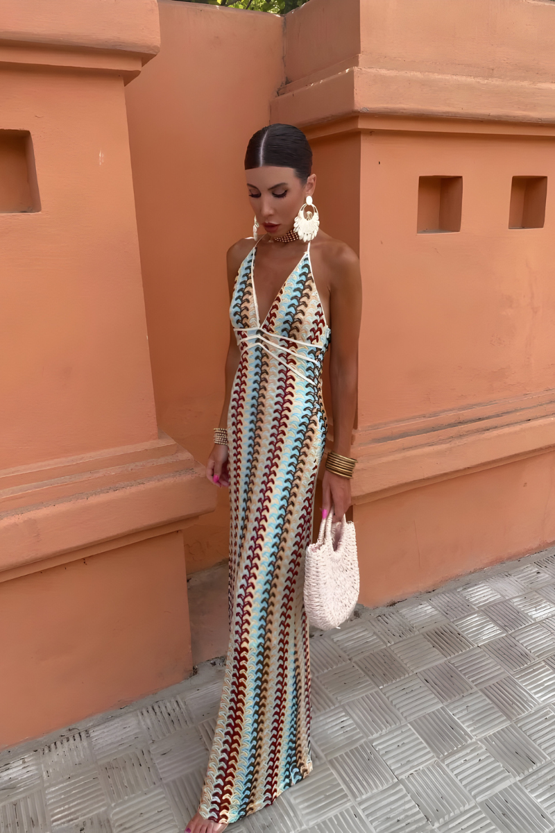 Solena™ | Robe maxi boho avec dos nu
