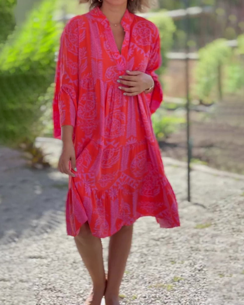 SARA – ROBE BOHO LOOSE À MANCHES 3/4