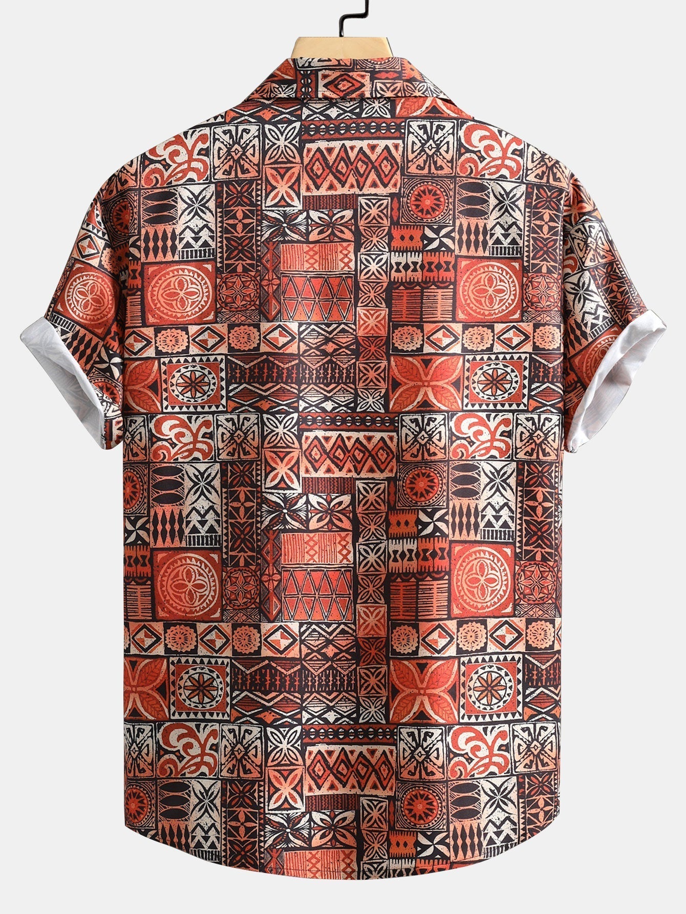 Tile Patchwork Print Button Up Shirt