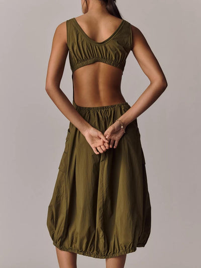 Robe midi à ourlet bouffant