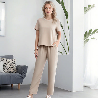 Sanne| Ensemble avec haut décontracté doux et pantalons pour femmes