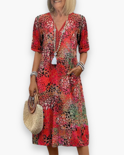 Robe midi imprimée femme | Élégant