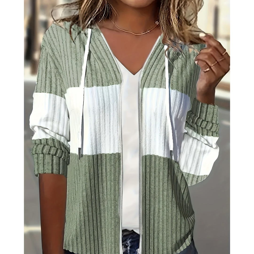 Sweat à Capuche Côtelé pour Femmes