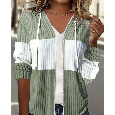 Sweat à Capuche Côtelé pour Femmes