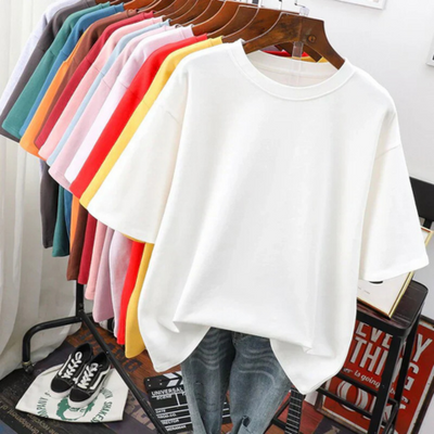 T-shirt femme en coton mélangé doux | Oversize