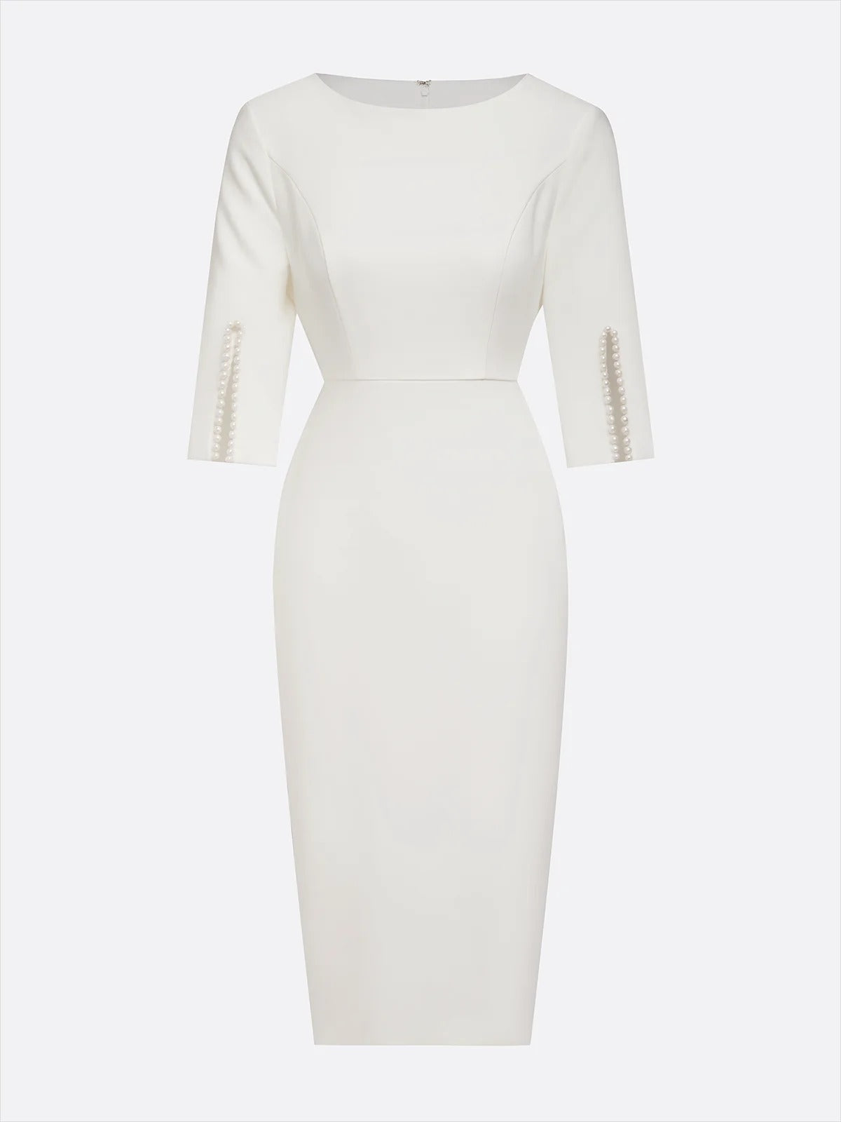 Robe mi-longue classique avec perles