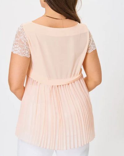 T-Shirt Avec Panneau En Dentelle Et Plis