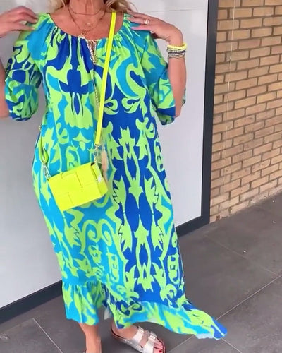 Robe Manches cloche Imprimé vacances