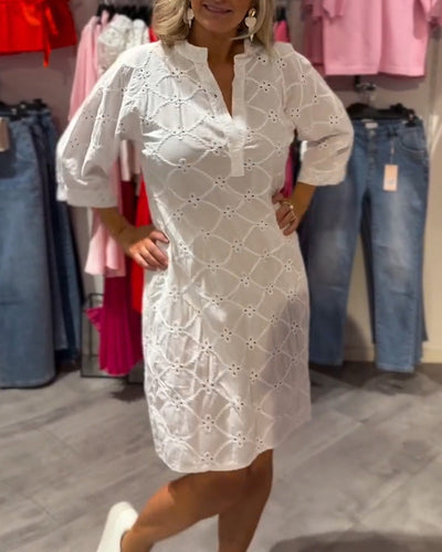 Robe Manches Longues Creux Fleur Large