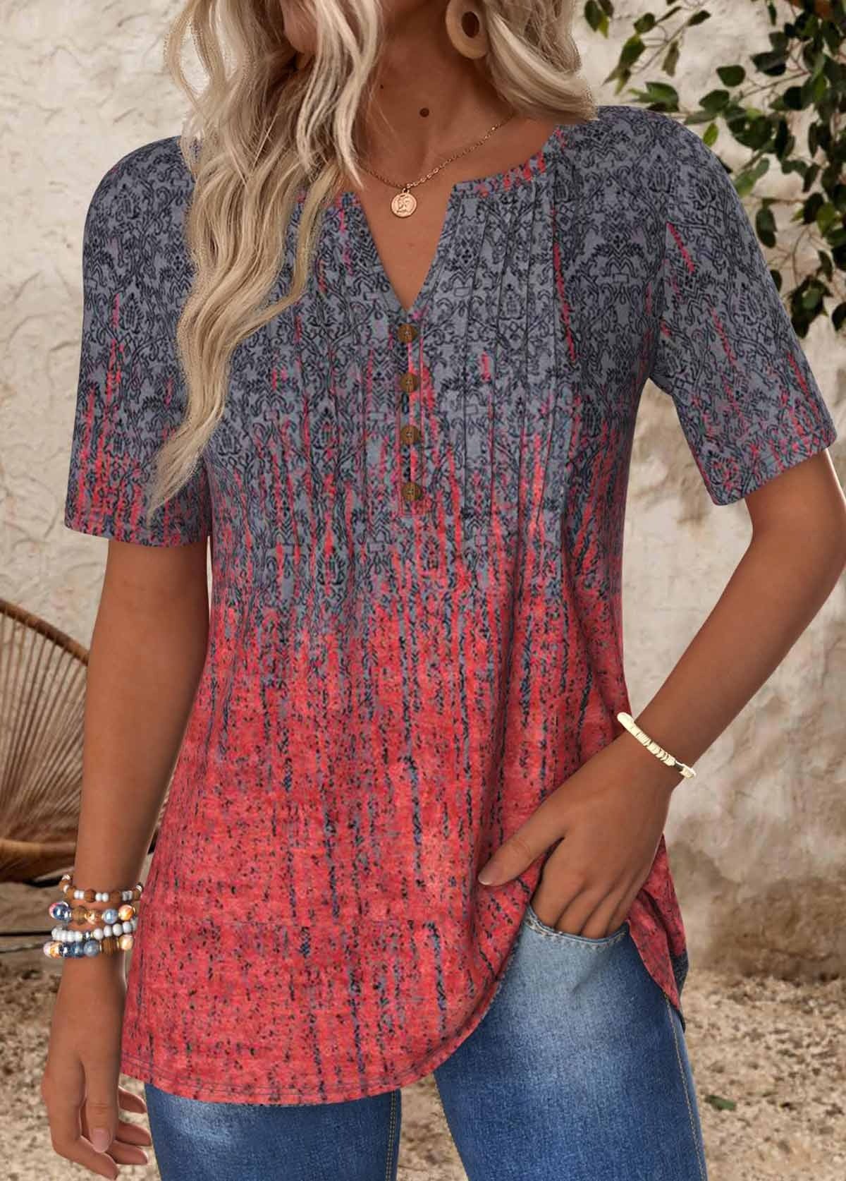 T-shirt à manches courtes rouge