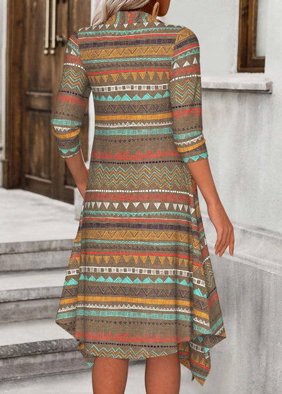 Robe trapèze 2 en 1 à imprimé tribal