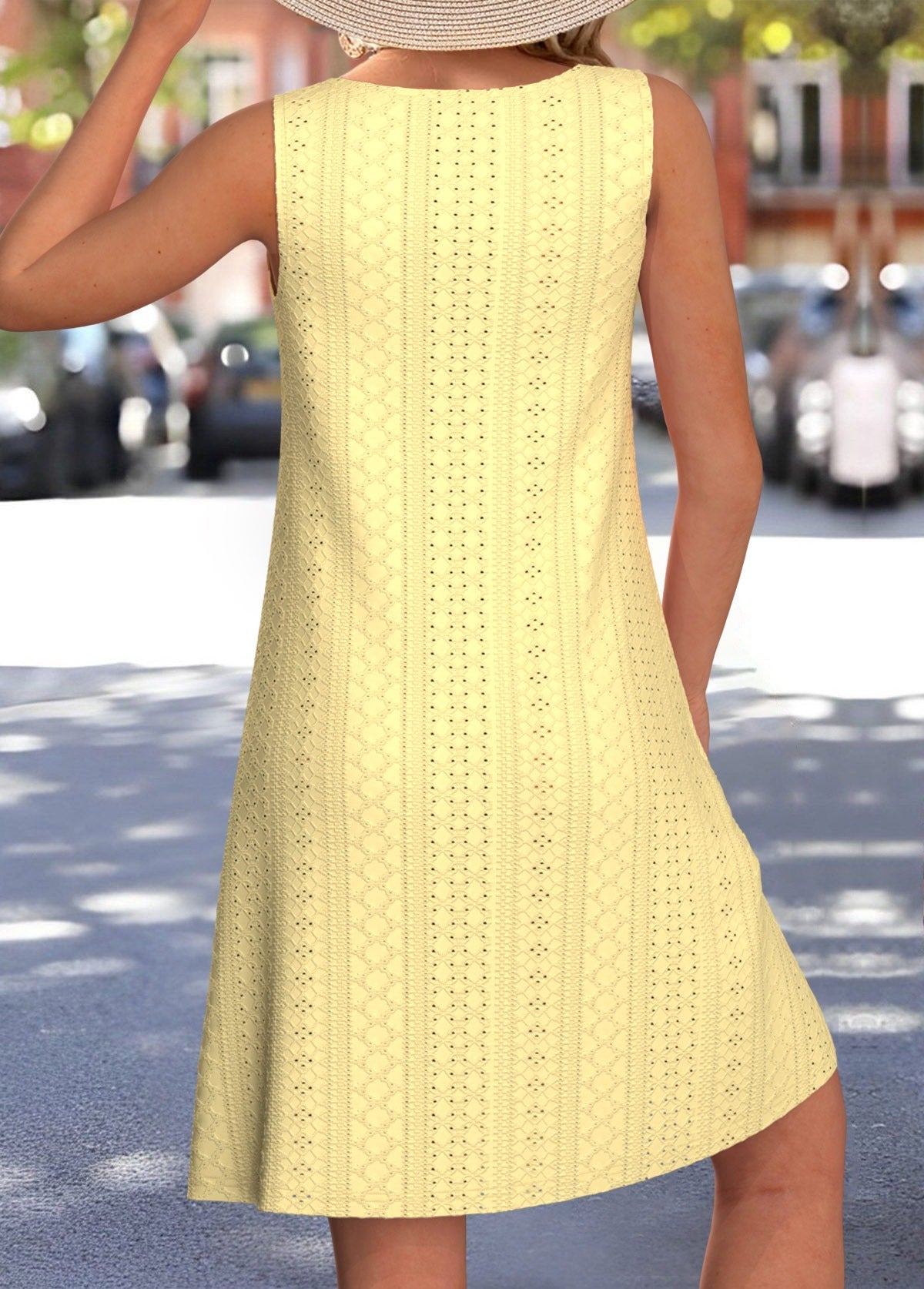 Robe trapèze blanche en jacquard