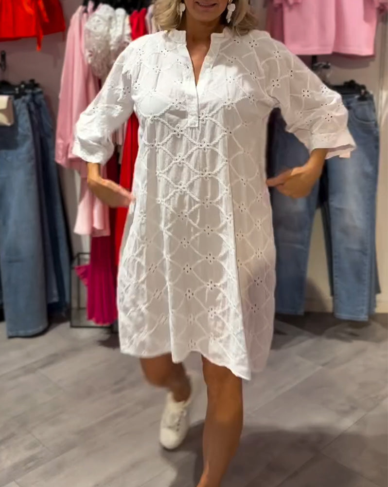 Robe Manches Longues Creux Fleur Large