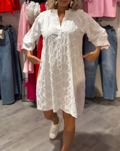 Robe Manches Longues Creux Fleur Large