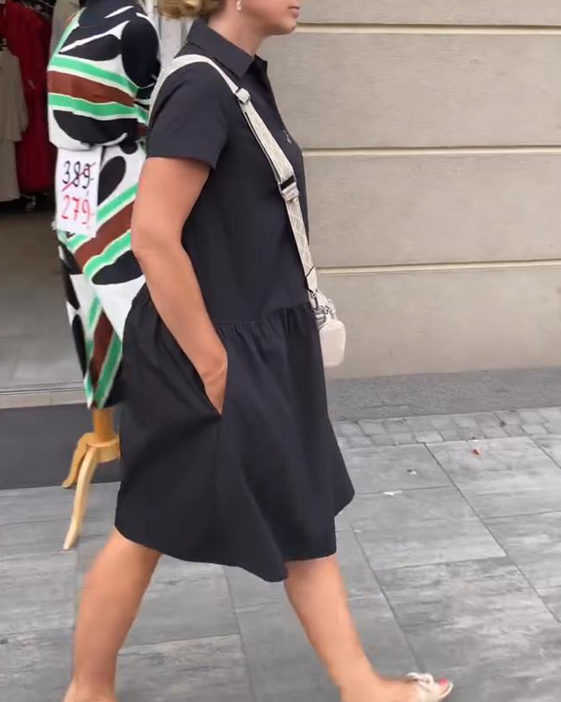 Robe Revers Demi-Zip Uni A-Ligne