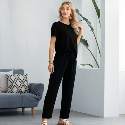 Sanne| Ensemble avec haut décontracté doux et pantalons pour femmes