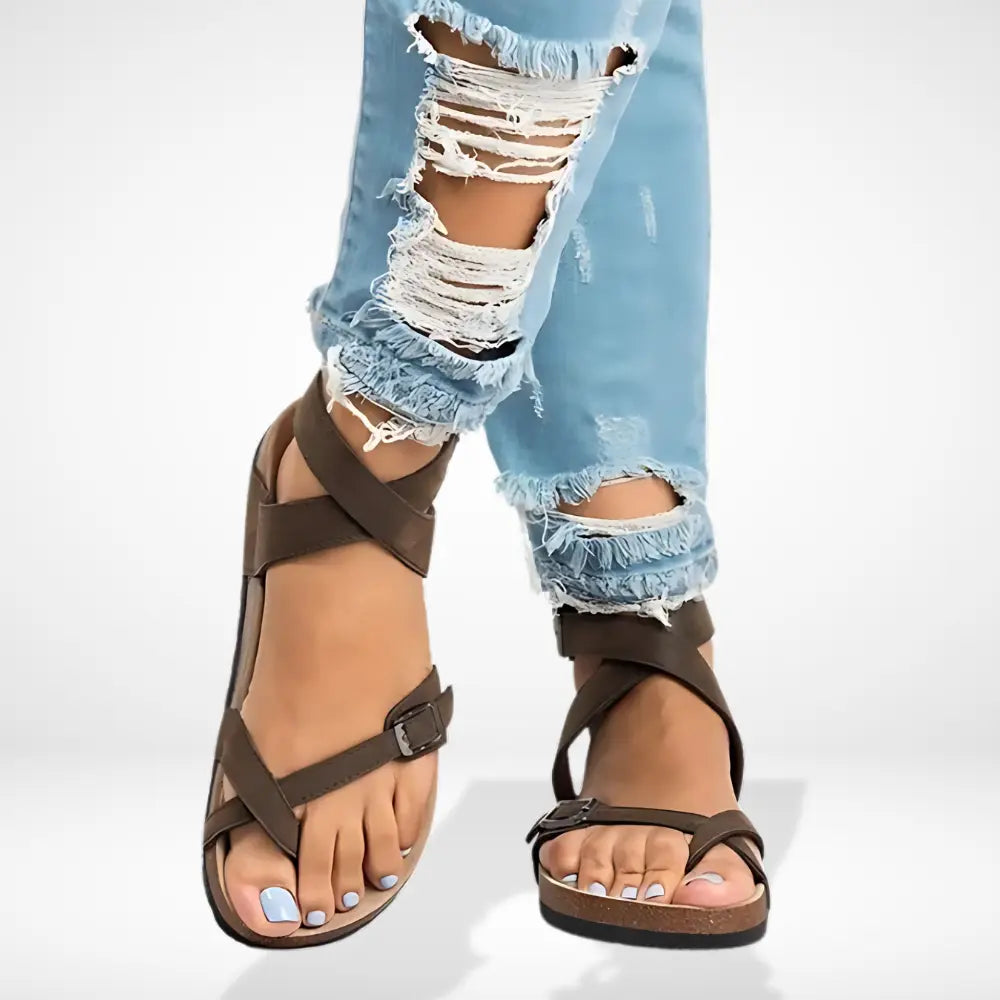 Sandales croisées à boucle réglable pour Femme – Krieste