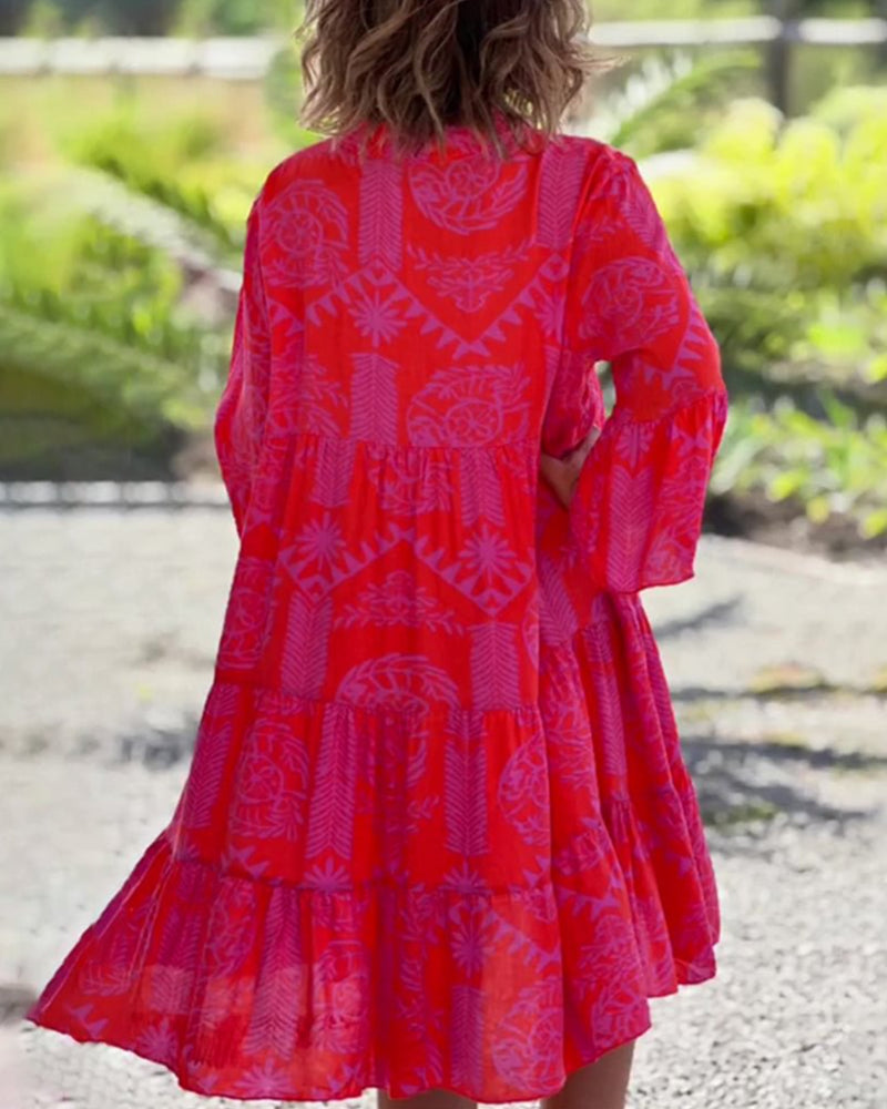 SARA – ROBE BOHO LOOSE À MANCHES 3/4