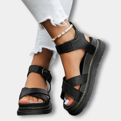 Sandales à semelle épaisse et brides croisées pour Femme – Keziahh