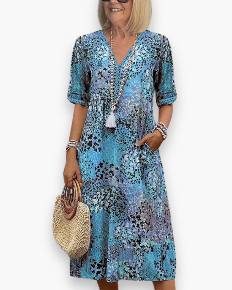 Robe midi imprimée femme | Élégant