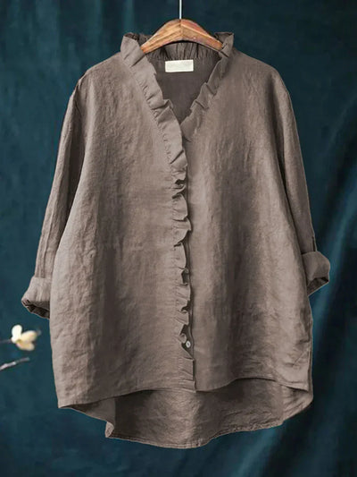 Edmonton Essence™ | Casual Cotton-Linen Blouse