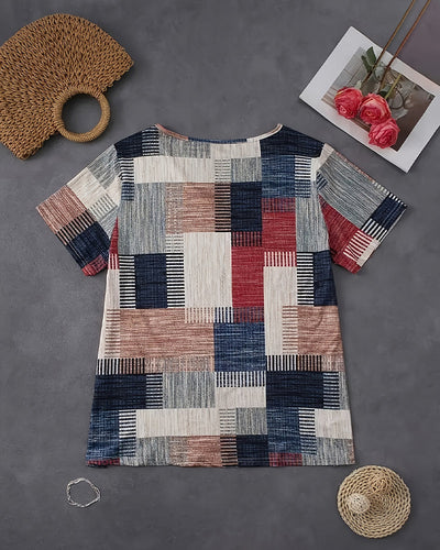 T-shirt Demi-zip Vintage Imprimé