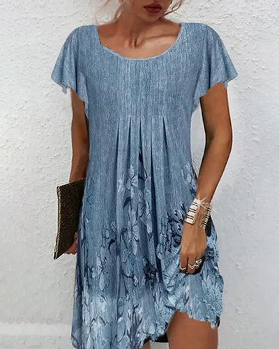 Robe Manches Volantées Imprimé