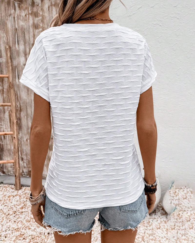 T-Shirt Col En V Tout-À-Porter Uni