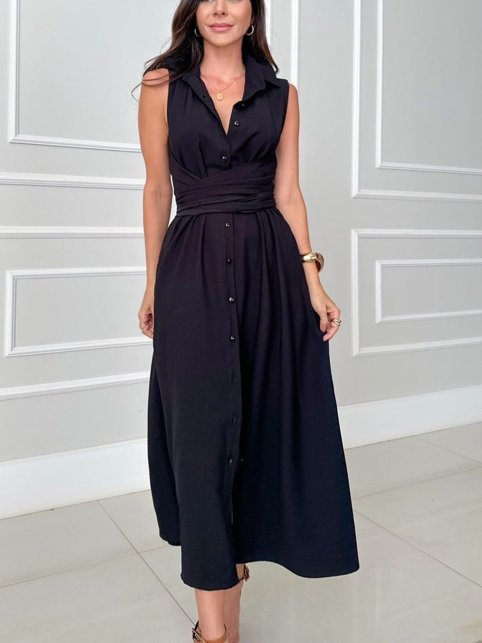Robe midi croisée