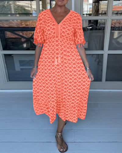 Winona - Robe à Franges en V d'Été