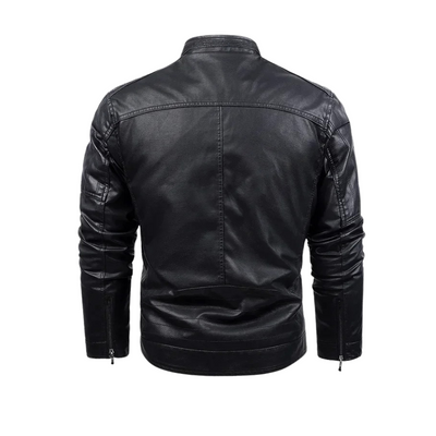 Adrien | Veste Chauffante en Similicuir Noir pour Homme