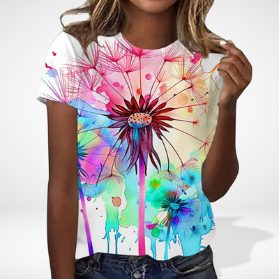 T-shirt imprimé floral aquarelle éclatant pour Femme – Karlie