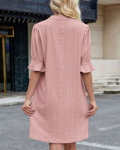 Robe Unie à Col en V