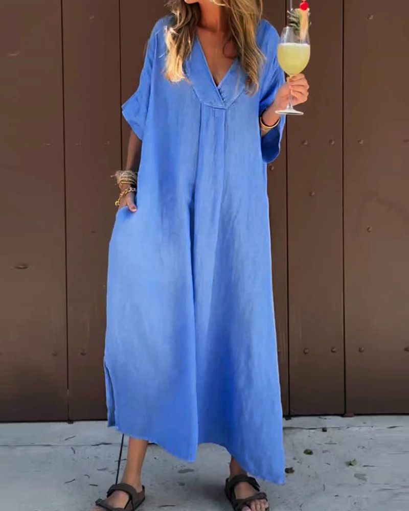 SAENE – Robe Décontractée en Coton