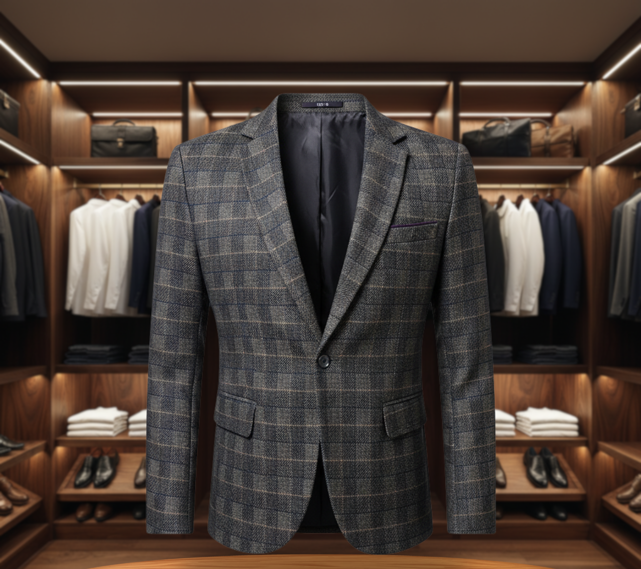 Adrian | Veste de Costume à Carreaux Britannique