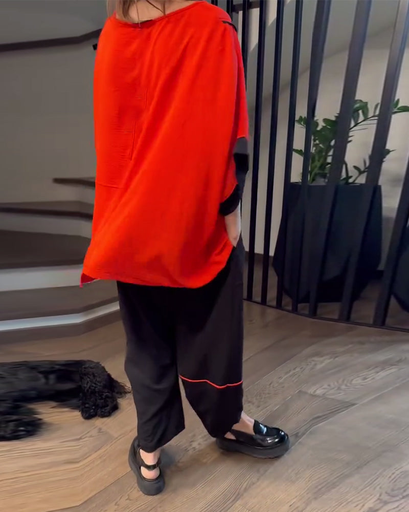 Set Bloomers Amples Casual Color-Blocking