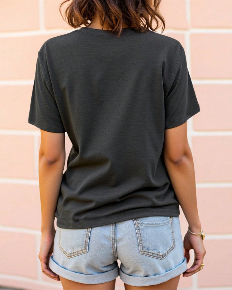 T-Shirt Manches Courtes Décontracté Imprimé