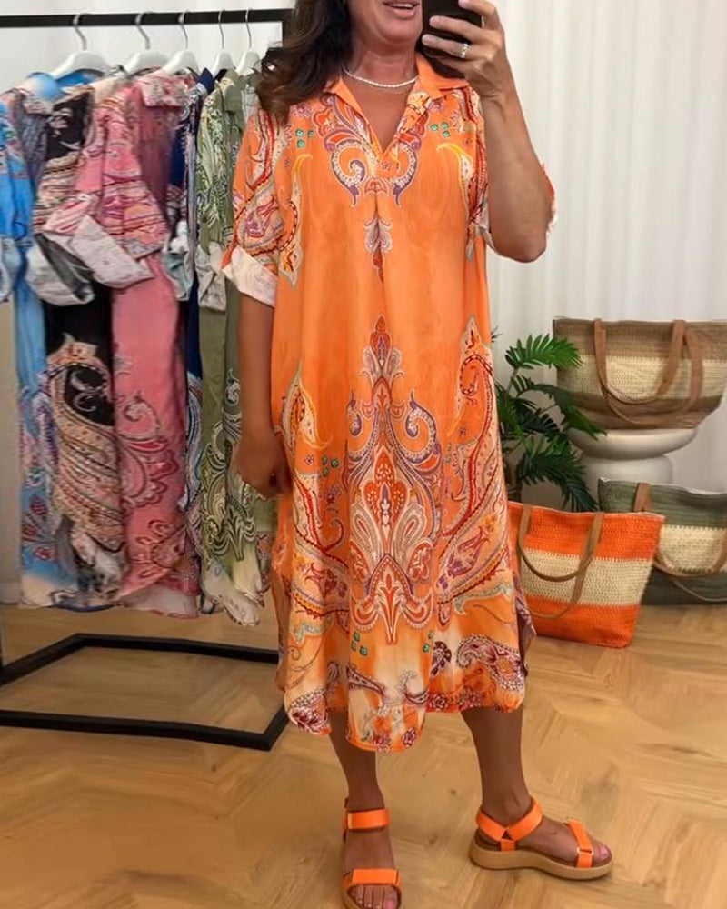 Robe Retro Revers Imprimé