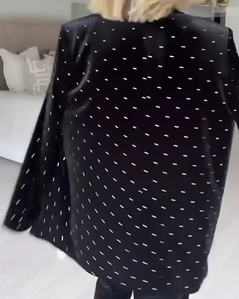 SAVAYA - BLAZER EN VELOURS ORNÉ DE STRASS