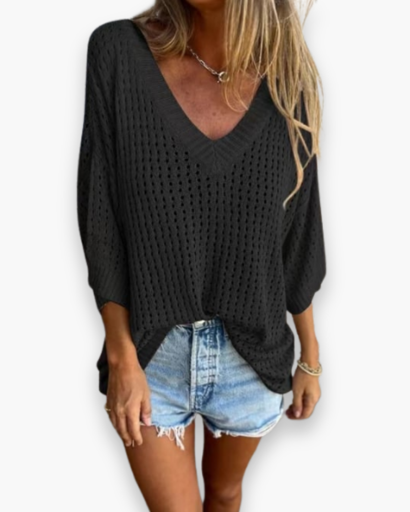 Top de loisirs élégant femme | Col en V