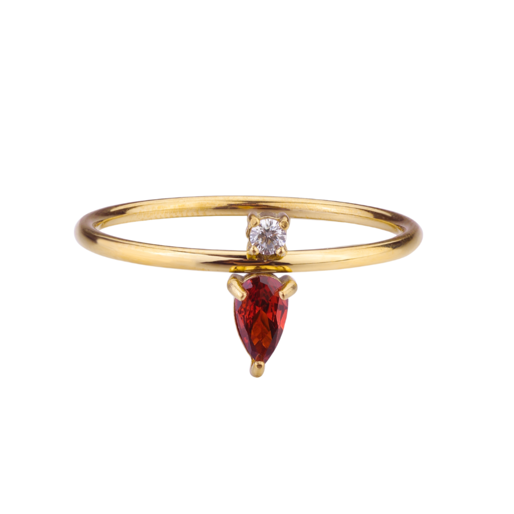 SCULPT – Bague Statement en Acier Inoxydable Doré