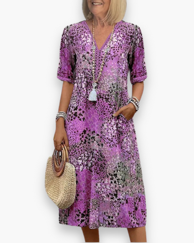 Robe midi imprimée femme | Élégant