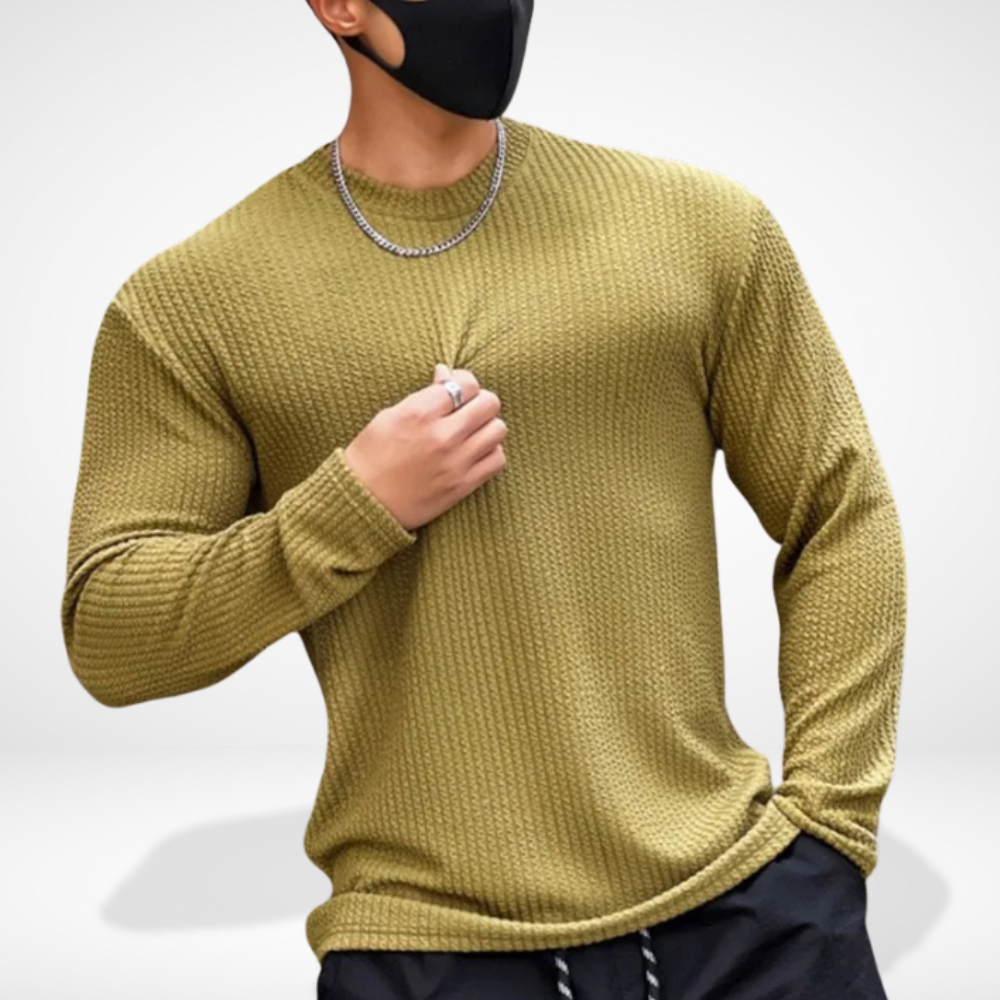 T-shirt manches longues à maille texturée pour Homme – Fredin